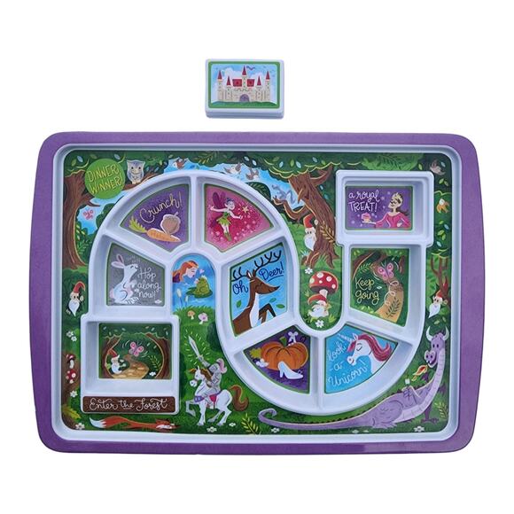 Fred Dinner Winner Tray Kid’s Plate Fairytale Unicorn Path Game Style - Complete - Picture 8 of 10